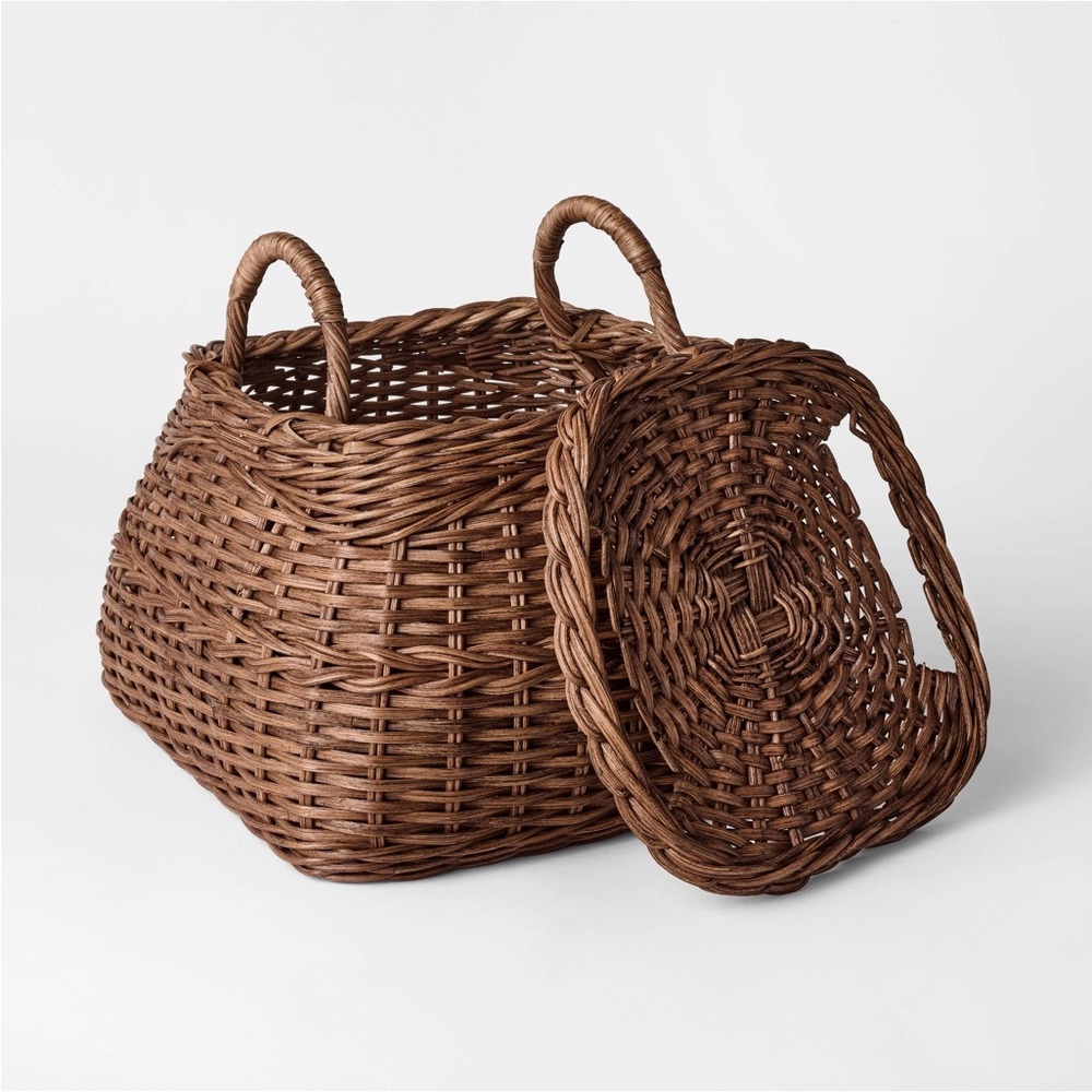 Square Rattan Basket Dark Brown - Threshold™ designed with Studio McGee